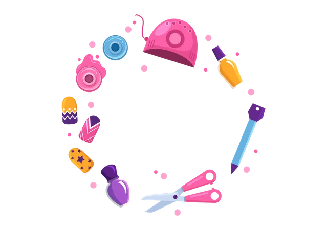 Nail art equipments  Illustration