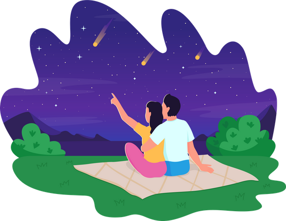 Naked eye stargazing  Illustration