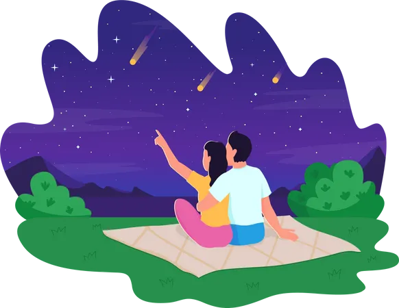 Naked eye stargazing  Illustration