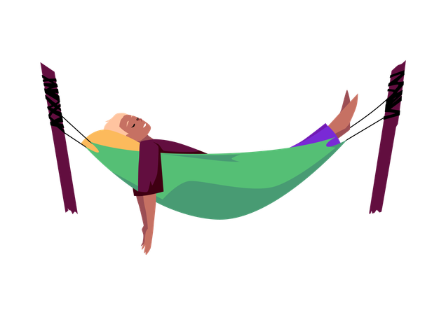 Napping in hammock  Illustration