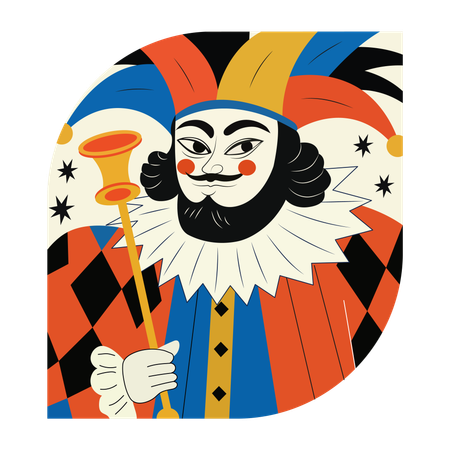 Narr, Clown, Figur, Poker, Casino,  Illustration