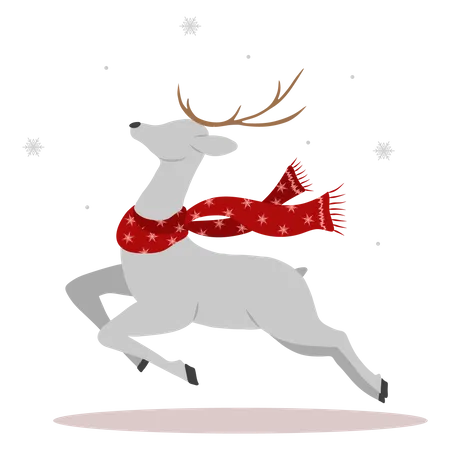 Renas de Natal pulando  Ilustração