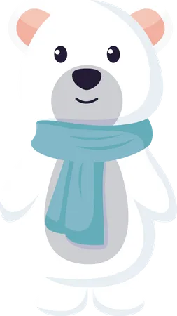 Urso polar de natal  Ilustração