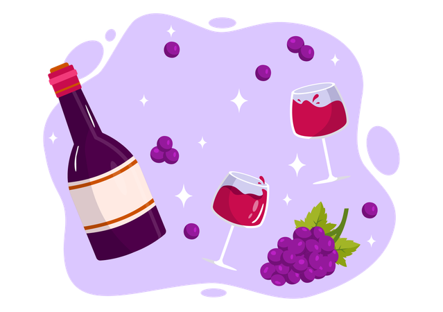 National Drink Wine Day  イラスト