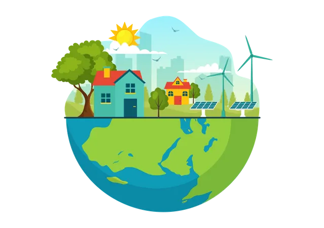 National Energy Conservation Day Vector Illustration On 14 December For Save The Planet And Green Eco Friendly With Lamp And Earth Background Design Illustration