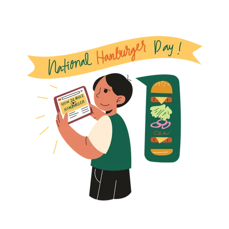 National Hamburger Day  Illustration
