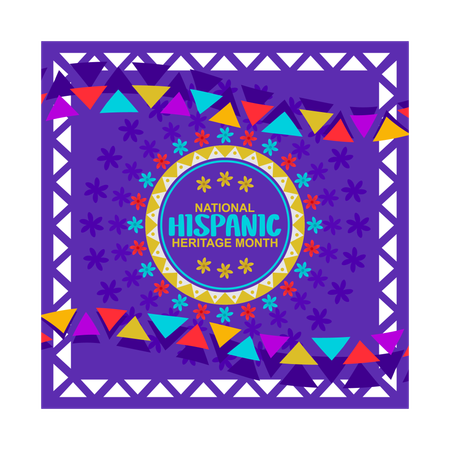 National Hispanic Heritage Month festival with floral ornaments  Illustration