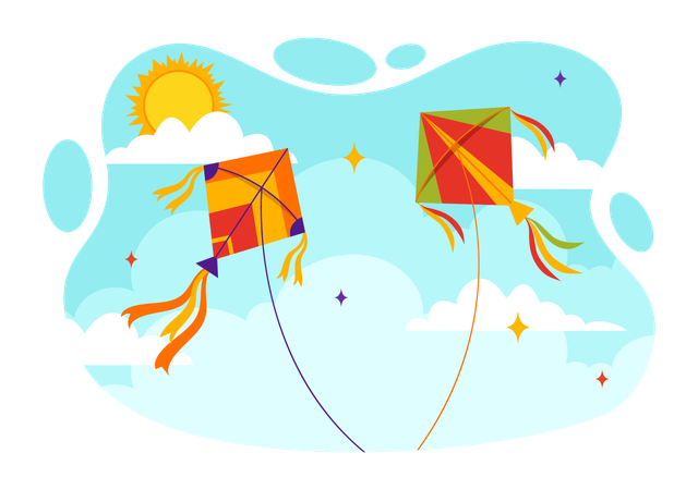 National Kite Flying Day  Illustration