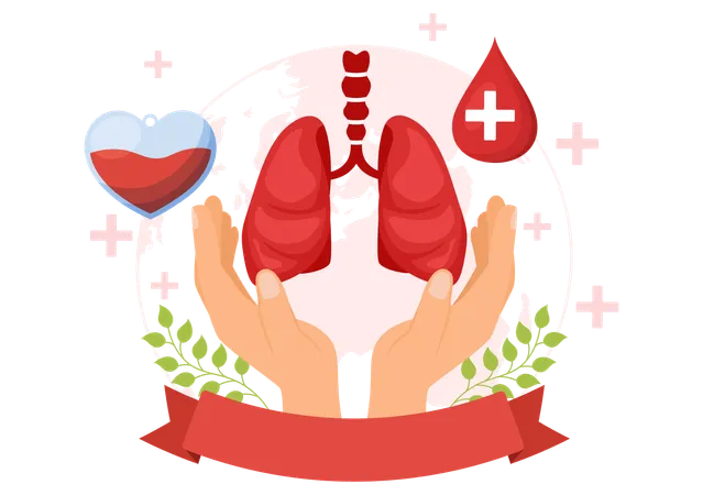 National Organ Donor Day Vector Illustration On 14 February With Kidneys Heart Lungs Or Liver For Transplantation And Healthcare In Flat Background Illustration