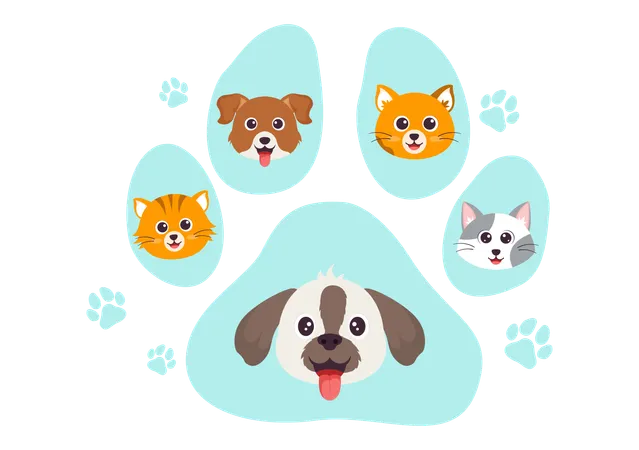National Pet Day Vector Illustration On April 11 With Cute Pets Of Cats And Dogs For Celebrate Your Animal Companion In Flat Cartoon Background Illustration