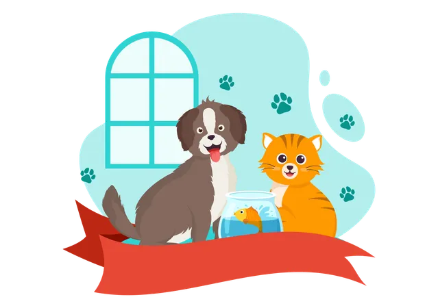 National Pet Day  Illustration