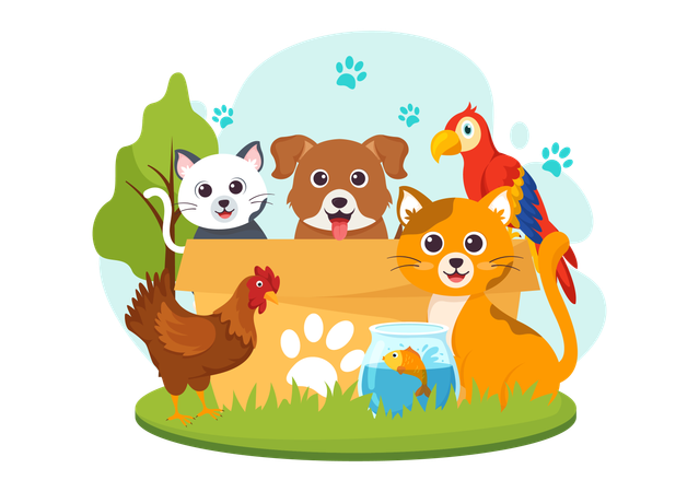 National Pet Day  Illustration