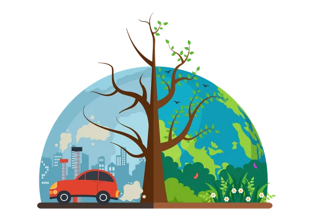 National Pollution Prevention Day Vector Illustration On 2 December For Awareness Campaign Factory Forest Or Vehicle Problems In Cartoon Background Illustration