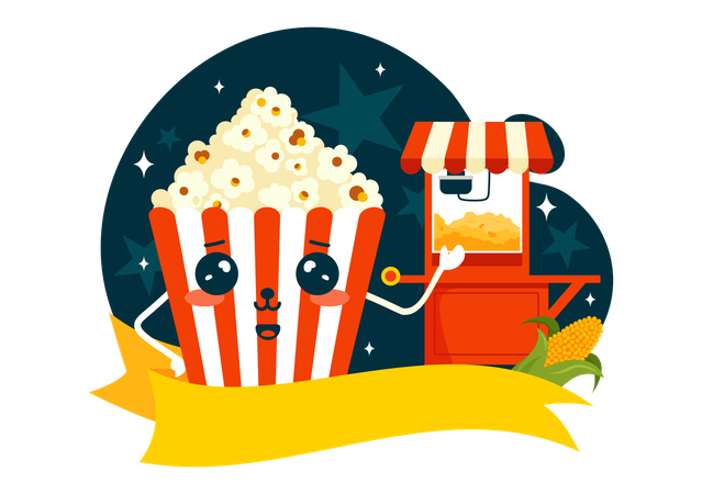 National Popcorn Day  Illustration