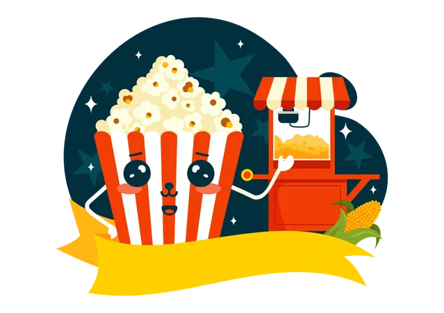 National Popcorn Day  Illustration