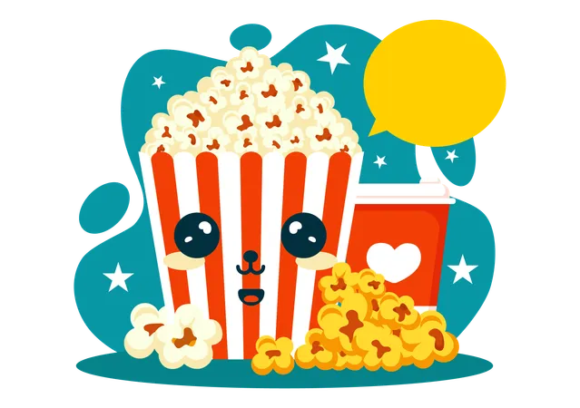 National Popcorn Day  Illustration