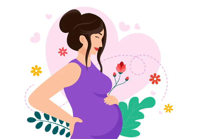National Safe Motherhood Day Vector Illustration On 11 April With Pregnant Mother And Kids For The Healthcare Of Women And Maternity Facilities Illustration