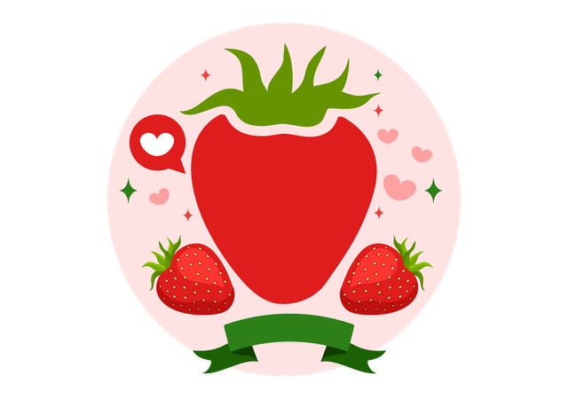 National Strawberry Day  Illustration