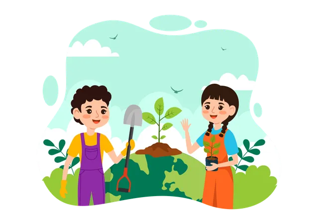 National Tree Planting Day  Illustration