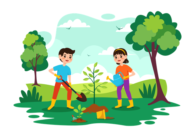 National Tree Planting Day  Illustration