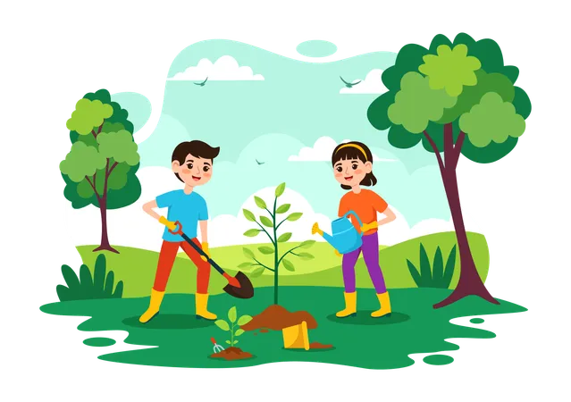 National Tree Planting Day  Illustration