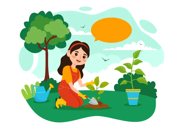 National Tree Planting Day  Illustration