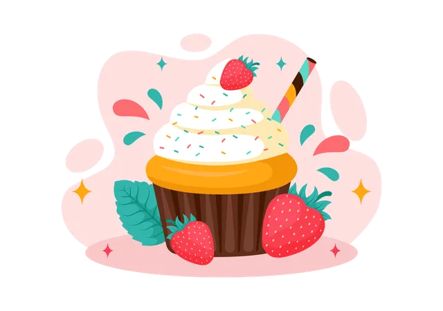 National Vanilla Cupcake Day  Illustration