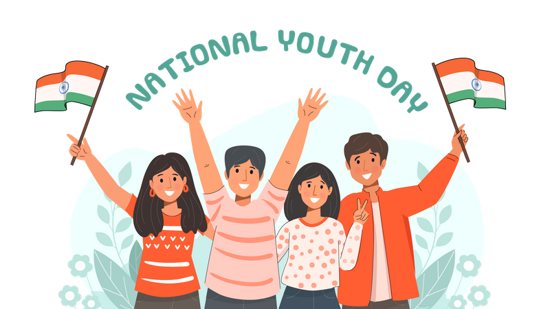 National Youth Day Illustration