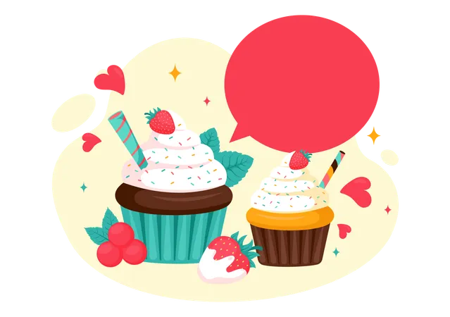 Nationaler Vanille-Cupcake-Tag  Illustration