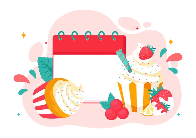 Nationaler Vanille-Cupcake-Tag  Illustration