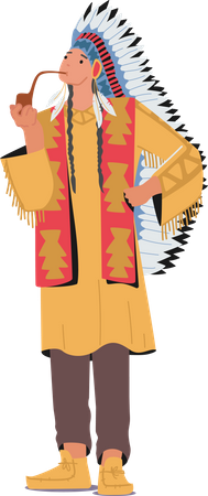 Chica indígena apache  Ilustración