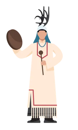 Native american indian prayer Illustration