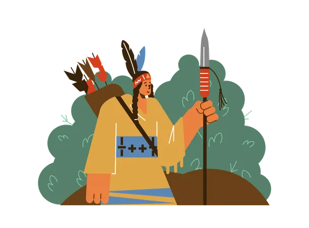 Native american warrior  Illustration