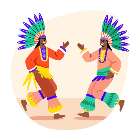 Native dancer performing at dance show  Illustration