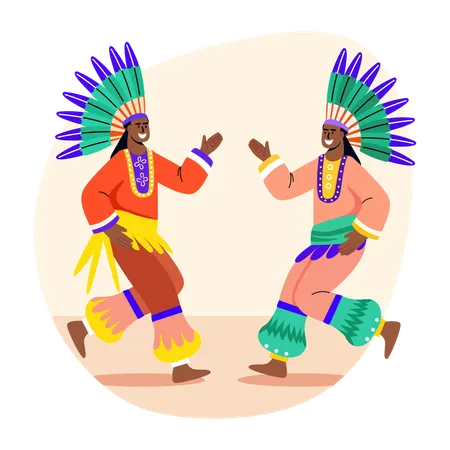 Native dancer performing at dance show  Illustration