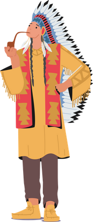 Native Indigenous Apache girl  イラスト