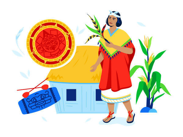 Native peasant woman  Illustration