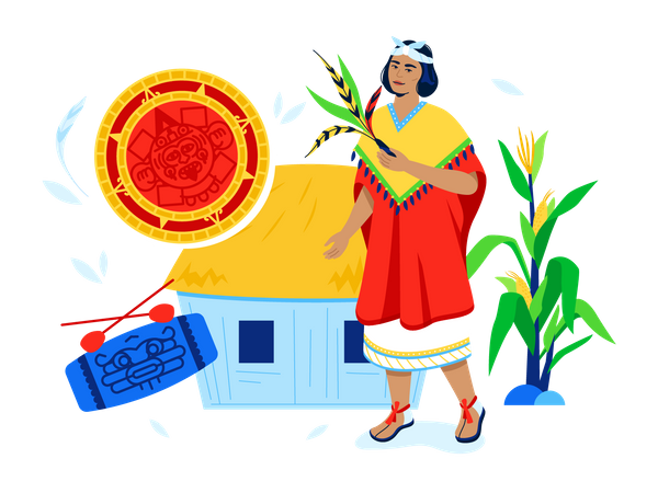 Native peasant woman  Illustration