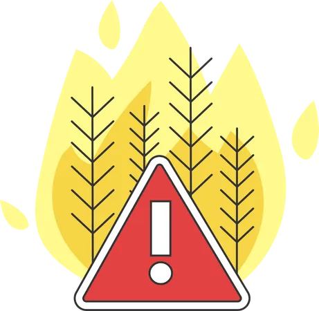 Natural disaster caused by abnormal heat wave and climate change  Illustration