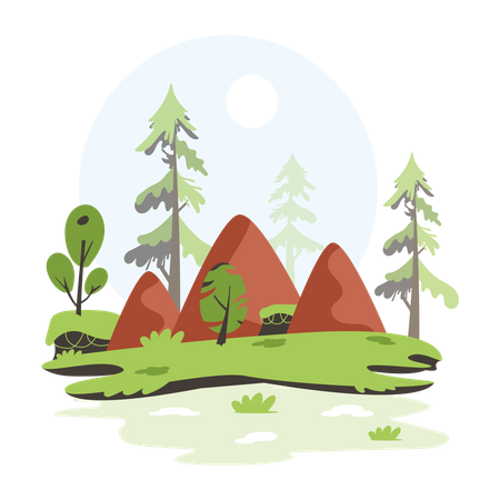 Natural forest view  Illustration