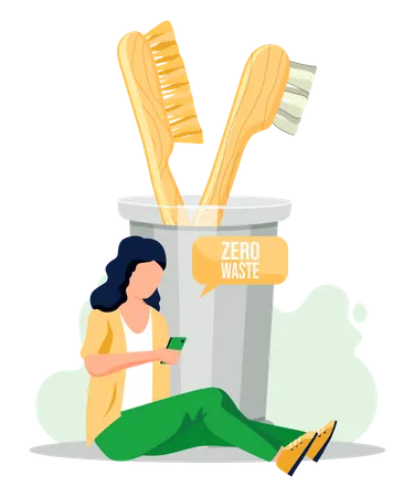 Natural organic toothbrushes  Illustration