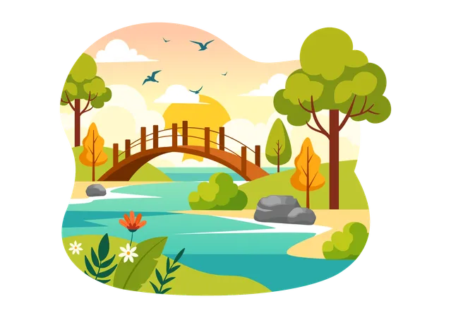 Natural scenery and view  Illustration