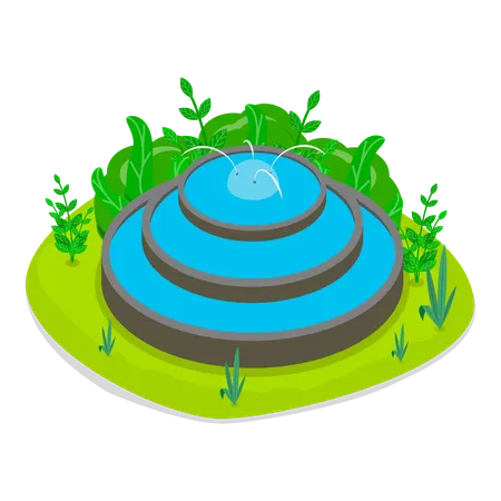 Natural Water Landscape  Illustration