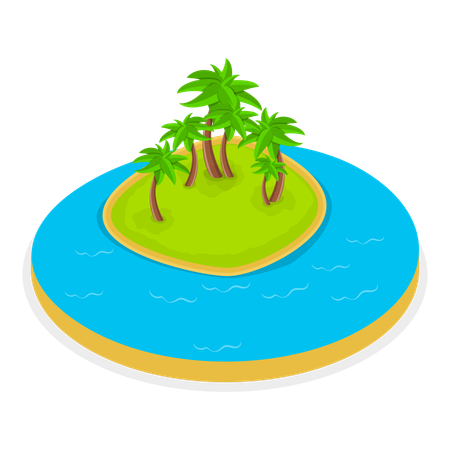 Natural Water Landscape  Illustration