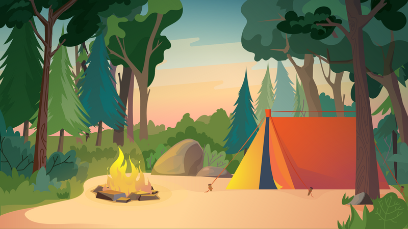 Nature Adventure Camping  Illustration