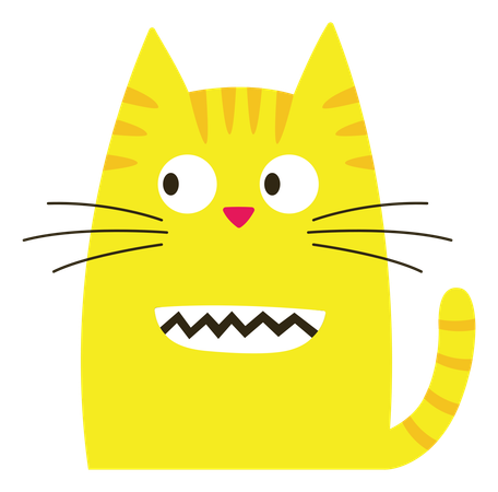 Naughty Cat With Afraid Face  Illustration