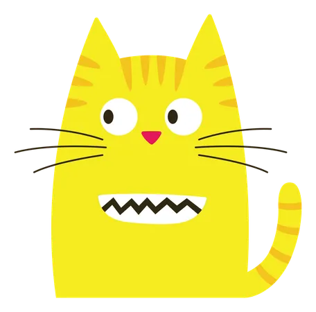 Naughty Cat With Afraid Face  Illustration