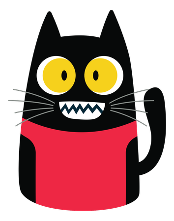 Naughty Cat With Smile Face  Illustration