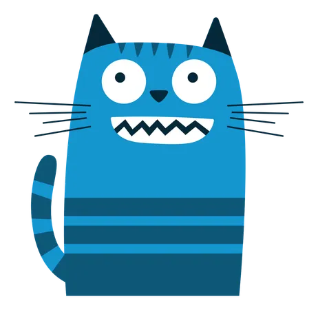 Naughty Cat With Smile Face  Illustration