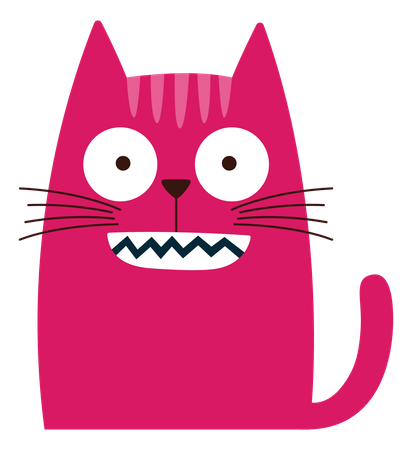 Naughty Cat With Smile Face  Illustration